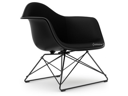 Eames Plastic Armchair RE LAR Tiefschwarz|Vollpolsterung nero|Beschichtet basic dark