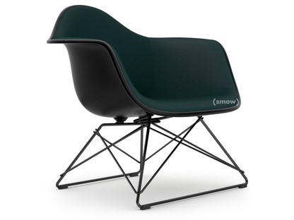 Eames Plastic Armchair RE LAR Tiefschwarz|Vollpolsterung petrol / moorbraun|Beschichtet basic dark