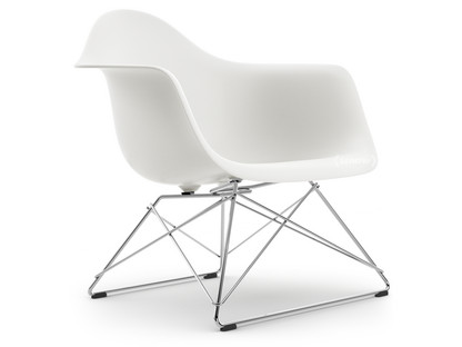 Eames Plastic Armchair RE LAR Weiß|Ohne Polsterung|Verchromt