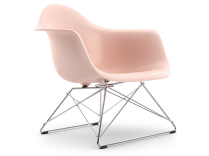 Eames Plastic Armchair RE LAR Zartrosé|Ohne Polsterung|Verchromt