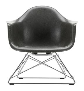 Eames Fiberglass Armchair LAR Eames elephant hide grey|Verchromt