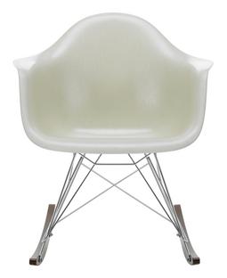 Eames Fiberglass Armchair RAR Eames parchment|Verchromt|Ahorn dunkel