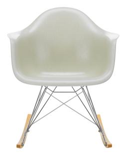 Eames Fiberglass Armchair RAR Eames parchment|Verchromt|Ahorn gelblich