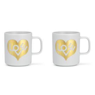 Girard Coffee Mugs Love Heart, gold|2er Set