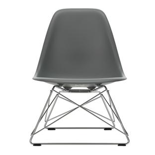 Eames Plastic Side Chair RE LSR Granitgrau|Ohne Polsterung|Glanzchrom