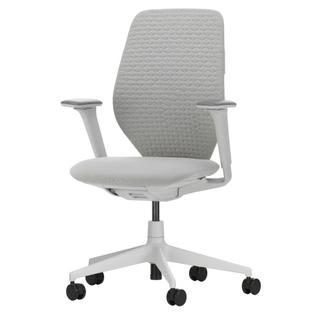 ACX Soft Ohne Vorwärtsneigung, mit Sitztiefenverstellung|3D-Armlehnen F|Soft grey|Sitz Grid Knit, stone grey|Harte Rolle für Teppichböden
