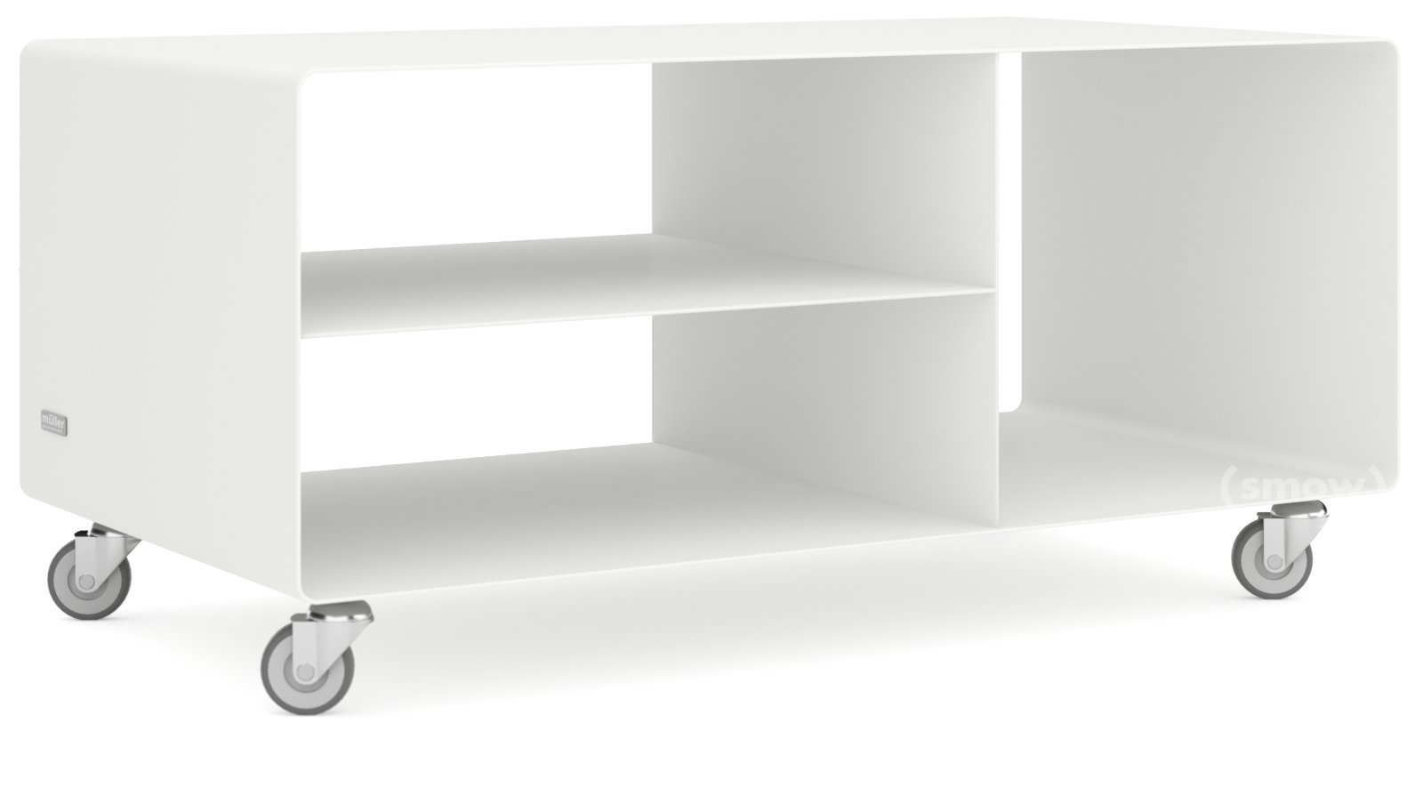 HiFi Lowboard R 104, Reinweiß (RAL 9010), Industrierollen | Müller ...