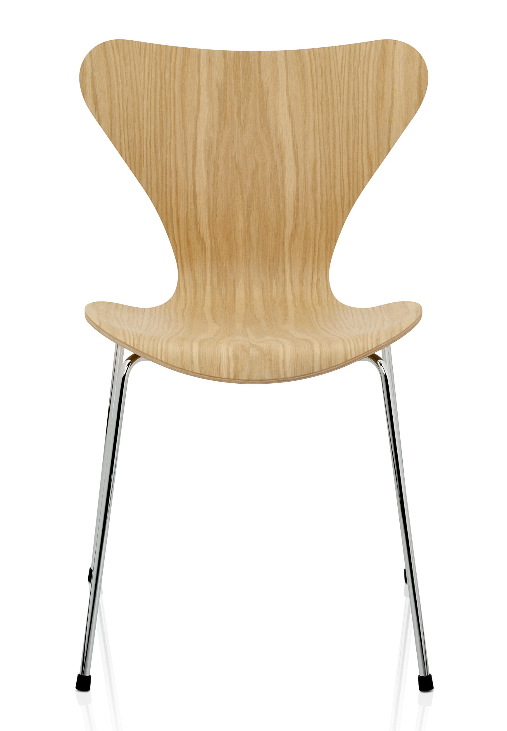 Serie 7 Stuhl 3107, Holz klar lackiert, Eiche natur, Chrome | Fritz Hansen | von Arne Jacobsen, 1955