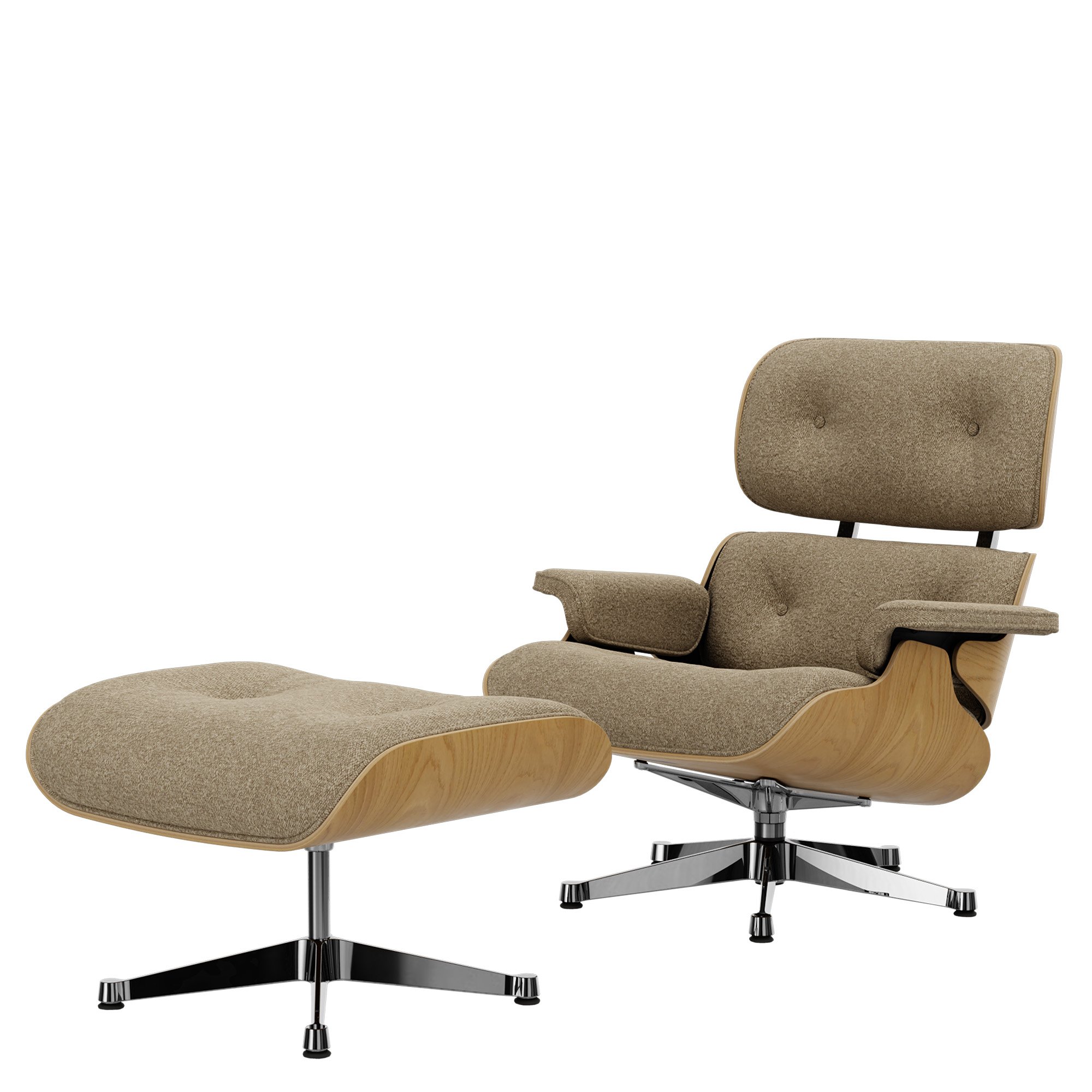 Eames Lounge Chair & Ottoman Nubia, Bambus terra / Kastanie, natur | Vitra  | von Charles & Ray Eames, 1956 - Original von smow