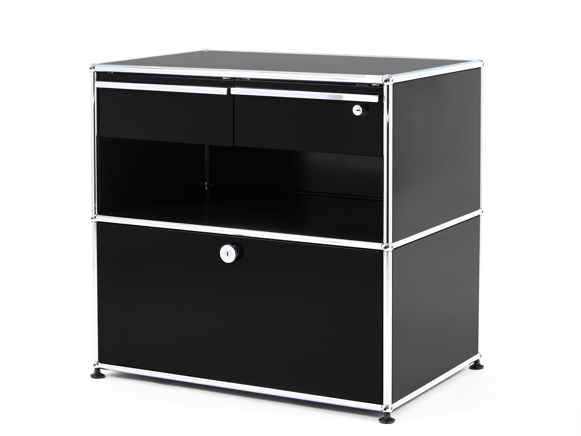 USM Haller Bar Sideboard Mit Schubladen, Graphitschwarz RAL 9011 | USM