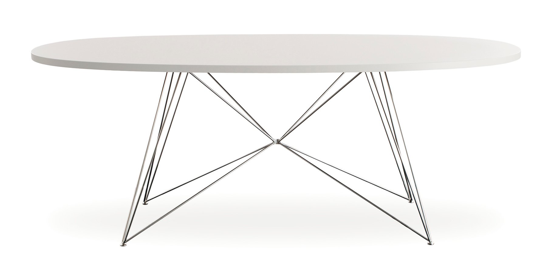Tavolo XZ3 Oval Tisch, Fenix weiß, Verchromt | Magis | Esstische