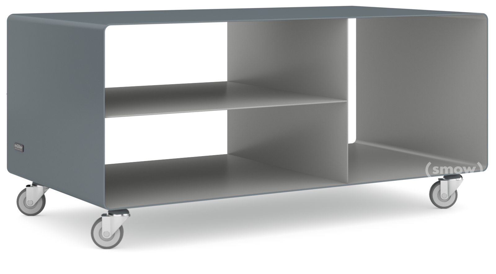 HiFi Lowboard R 104, Basaltgrau (RAL 7012) - Weißaluminium (RAL 9006 ...