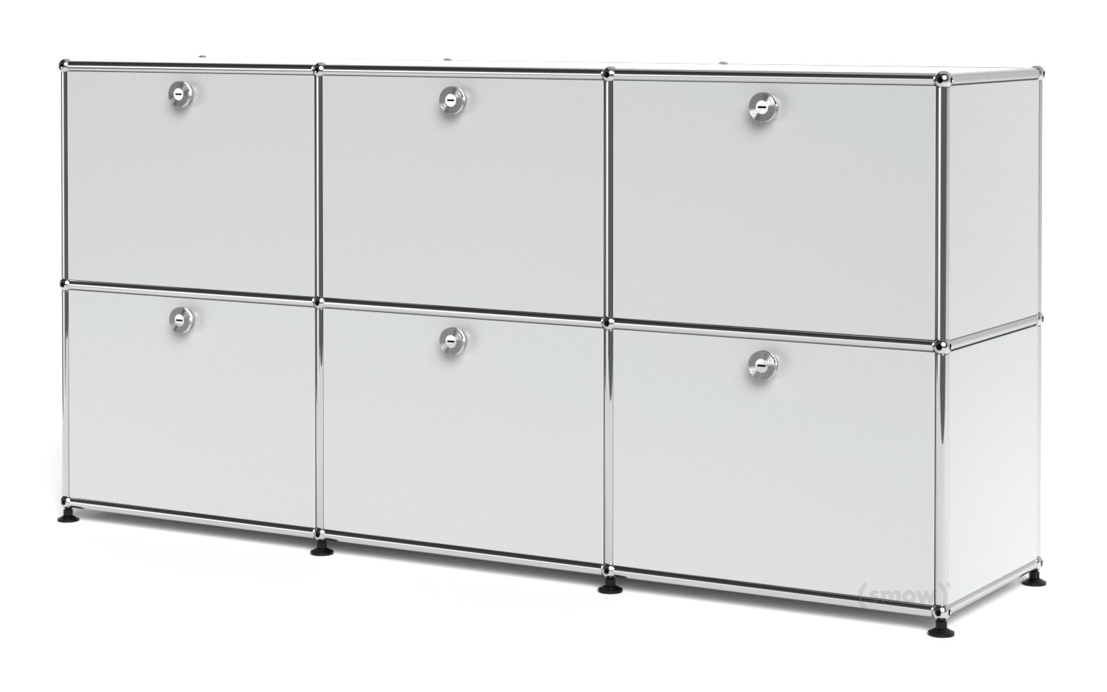 USM Haller Sideboard 50, individualisierbar, USM mattsilber, Mit 3 Klappen, Mit 3 Klappen | USM Haller | Sideboards