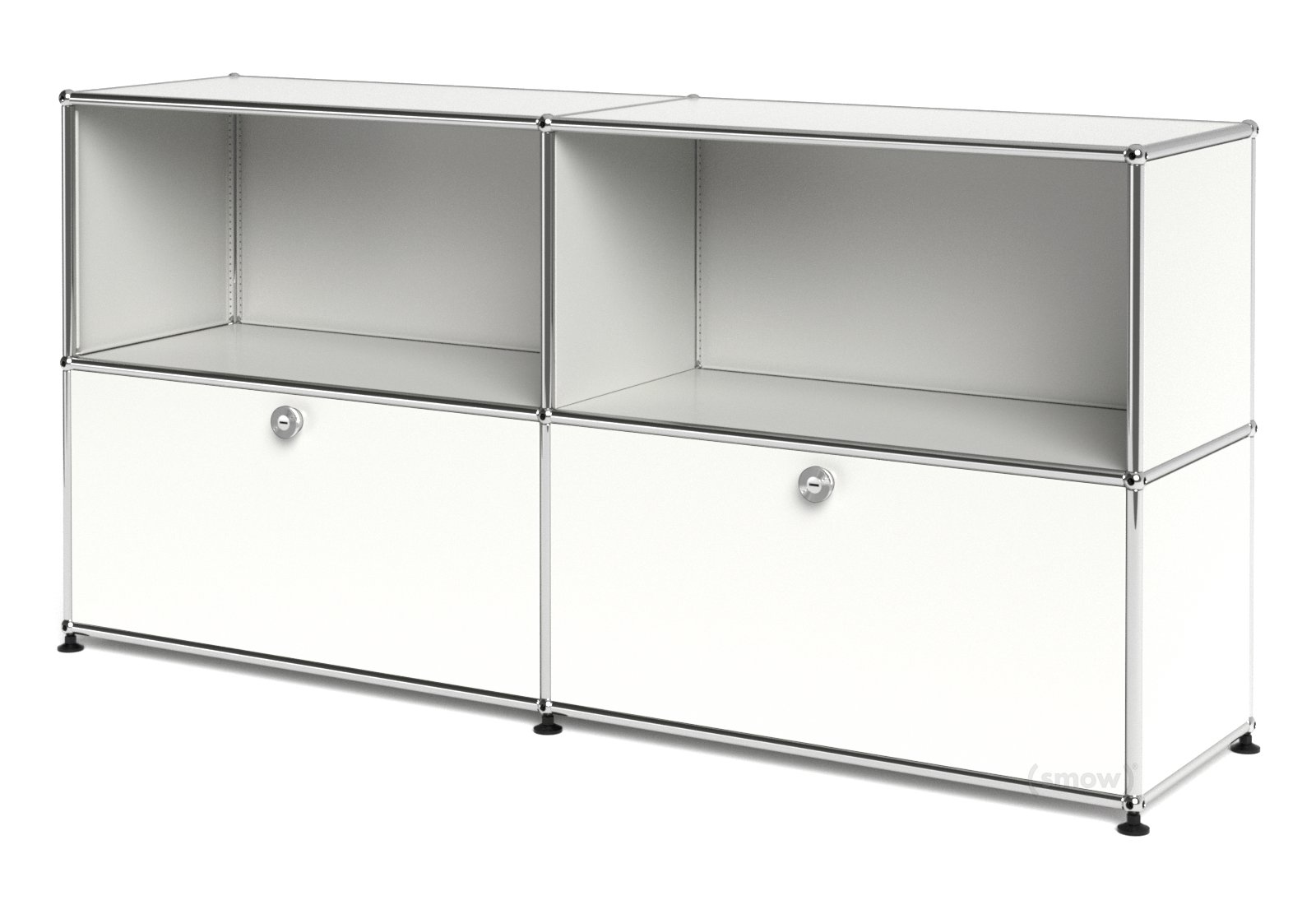 USM Haller 750×350mm punching panel ホワイト USM Haller Sideboard L mit 2 Klappen, Reinweiß RAL 9010 | USM