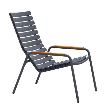 ReCLIPS Lounge Chair, Dark grey, Bambus-Armlehnen