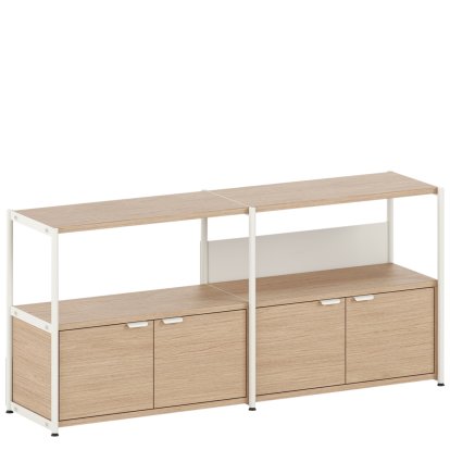 Unit Sideboard Holz, 1 x Doppeltür, Eiche / Creme weiß