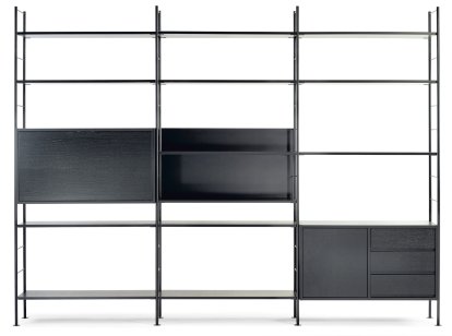 DHS10 Hirche Regal, Schwarz-Schwarz