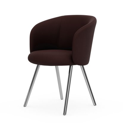 Mikado Armchair, Aluminium poliert, Plano, Dunkelrot / nero, Gleiter für Teppichboden