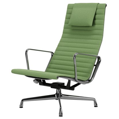 Aluminium Chair EA 124, Verchromt, Hopsak, Wiesengrün / forest