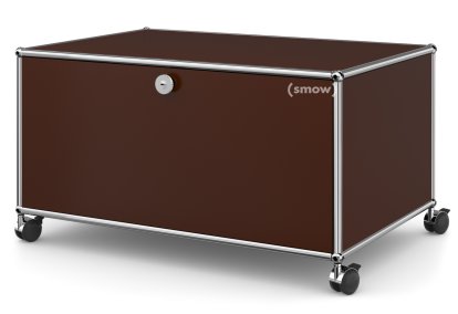 USM Haller TV-Lowboard auf Rollen, Mit Klapptür und Rückwand, USM braun