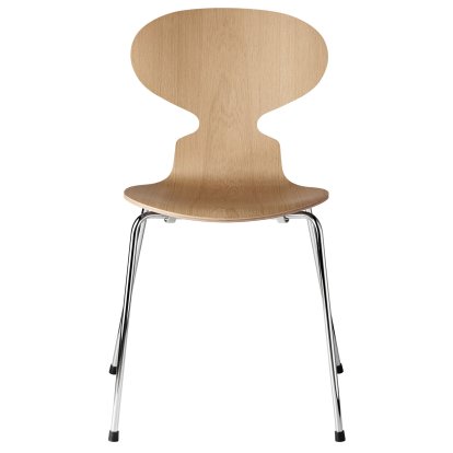 Ameise 3101 Stuhl, Holz klar lackiert, Eiche natur, Chrome