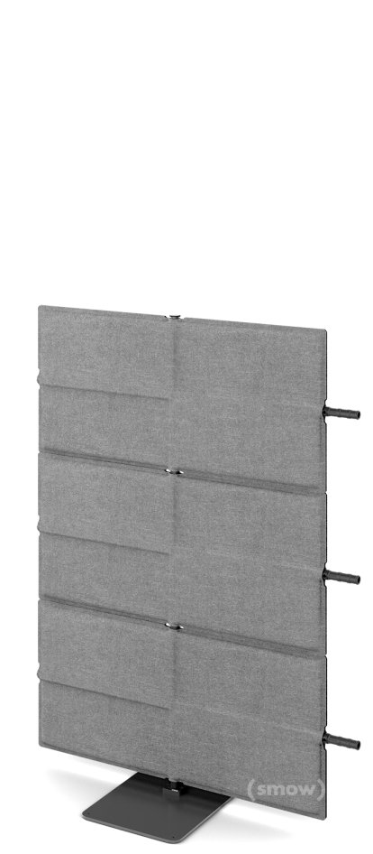 USM Privacy Panels Akustikwand Anbauelement, Mit Panelverbinder (für gerade Wand), 1,09 m (3 Elemente), Anthrazitgrau