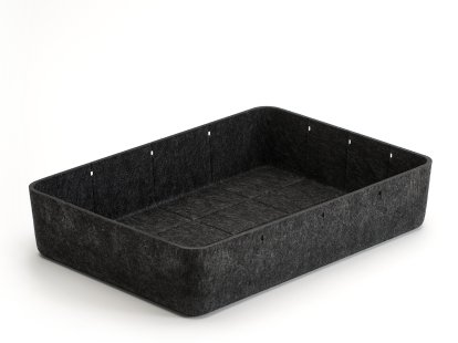 USM Inos Box, B 45,3 x H 9,5 cm, Anthrazitgrau, Ohne Unterteilung