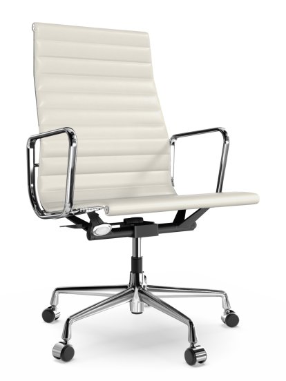 Aluminium Chair EA 119, Verchromt, Leder (Standard), Snow