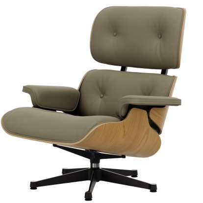Lounge Chair, Kastanie natur, Leder Premium F sand, 89 cm, Aluminium poliert, Seiten schwarz