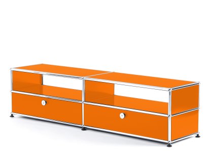 USM Haller TV-Board mit Ausziehtüren, Reinorange RAL 2004