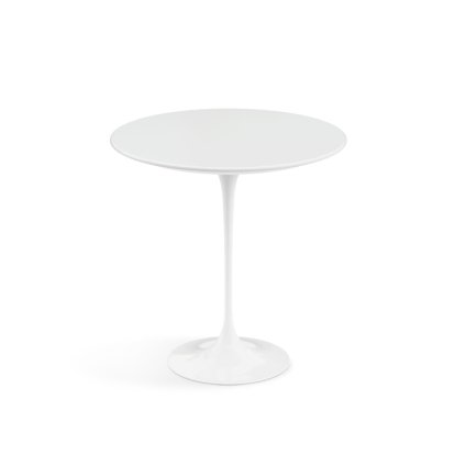 Saarinen Beistelltisch rund, 51 cm, weiß, Laminat weiß