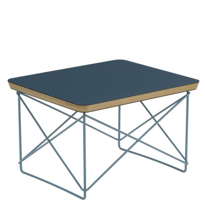 LTR Occasional Table, Linoleum smoke blue, Pulverbeschichtet himmelblau