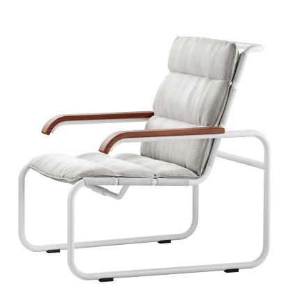 S 35 N All Seasons Loungestuhl, Weiß, Weiß, Mit Kissen Natur