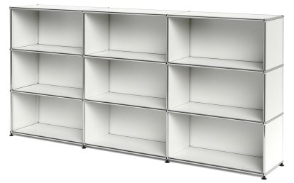 USM Haller Highboard XL, individualisierbar, Reinweiß RAL 9010, Offen, Offen, Offen