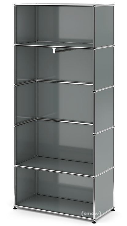 USM Haller Garderobe M mit Kleiderstange Typ I, Mittelgrau RAL 7005