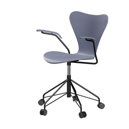Serie 7 Drehstuhl 3117 / 3217 New Colours, Mit Armlehnen, Lack, Lavender blue, Black