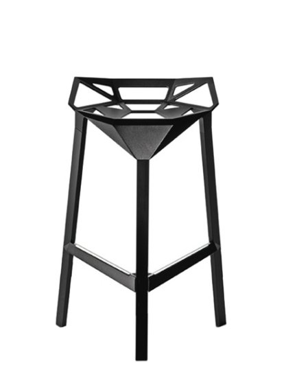 Stool_One, 670 mm Küchenhöhe, Schwarz matt (5130)