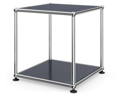 USM Haller Beistelltisch 35, Oben und unten Metall, Anthrazitgrau RAL 7016