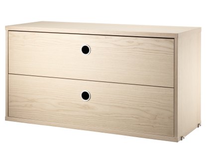 String System Schubladenelement, 78 x 30 cm, Eschefurnier