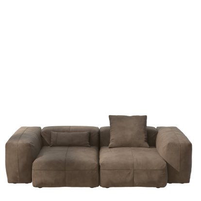 Vetsak Sofa Set 2, M, Leather - Cacao, Mit Kissen