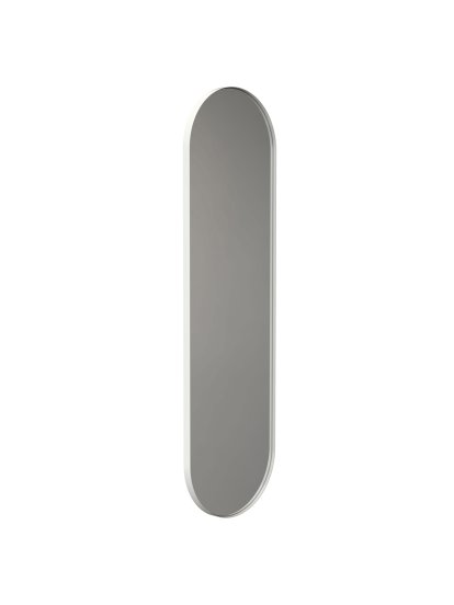 Unu Spiegel oval, H 140 x B 40 cm, Weiß matt