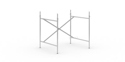 Eiermann 2 Tischgestell , Silber, senkrecht, versetzt, 80 x 66 cm, Mit Verlängerung (Höhe 72-85 cm)