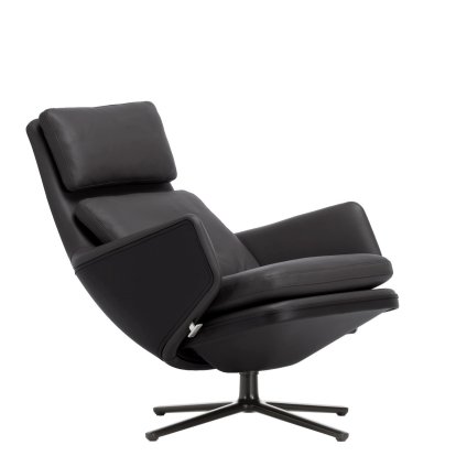 Grand Relax Loungesessel, Ohne Ottoman, Leder Premium F, nero, Basic dark, 46,5 cm