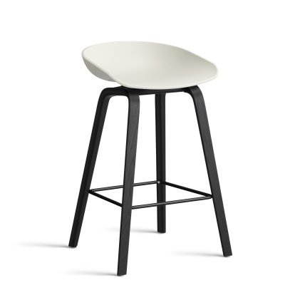 About A Stool AAS 32, Küchenvariante: Sitzhöhe 64 cm, Eiche schwarz lackiert, Melange cream 2.0