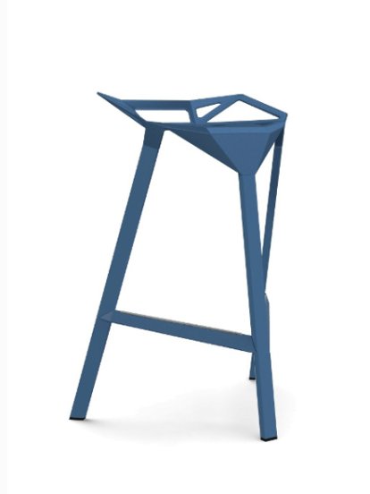 Stool_One, 670 mm Küchenhöhe, Blau glänzend (5255)