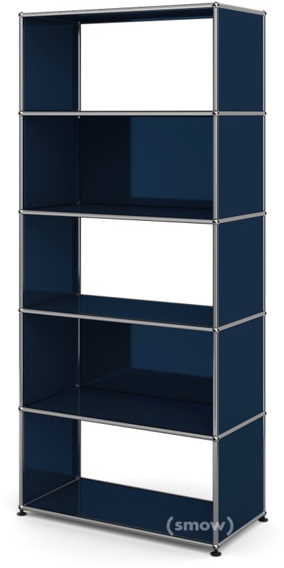 USM Haller Wohnzimmer Regal M, 2 Rückwände, Stahlblau RAL 5011