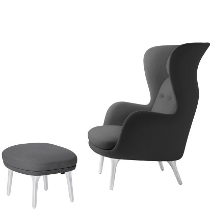 Ro Sessel, Christianshavn 1172 - Grey Uni, Mit Fußhocker