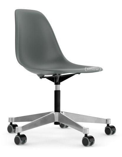 Eames Plastic Side Chair RE PSCC, Granitgrau, Ohne Polsterung, Ohne Polsterung