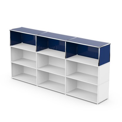 USM Haller Anbaupaket Vertikal 3, Stahlblau RAL 5011, 35 cm