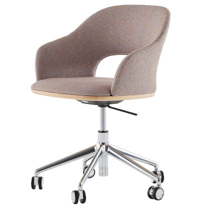 521 Drehstuhl, Aluminium poliert, Stoff Cento - bubble